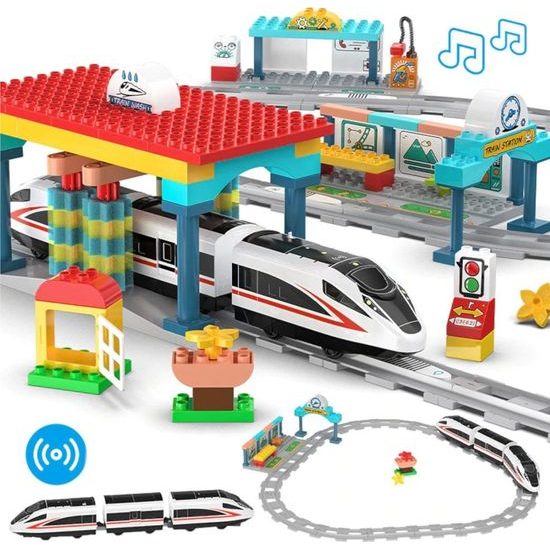 Stavebnice vlakového nádraží 108 prvků