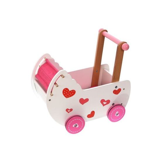 Ecotoys dětské dřevěné chodítko kočárek