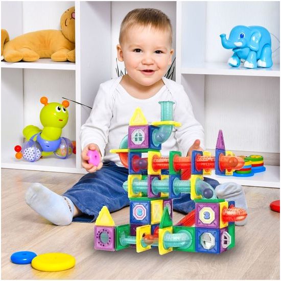 Magnetická stavebnice se skluzavkou Magnet Blocks 148 dílů