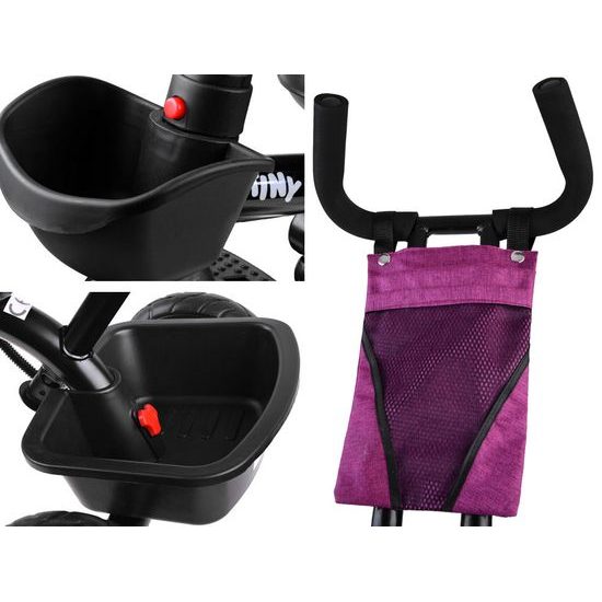 Dětská tříkolka Tiny Bike s otočným sedadlem 3v1 růžová