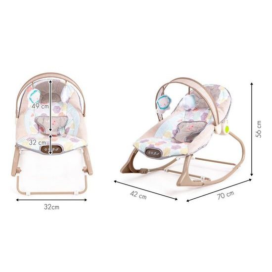 Ecotoys kojenecké lehátko 3v1 s vibracemi a hudbou Animal 11