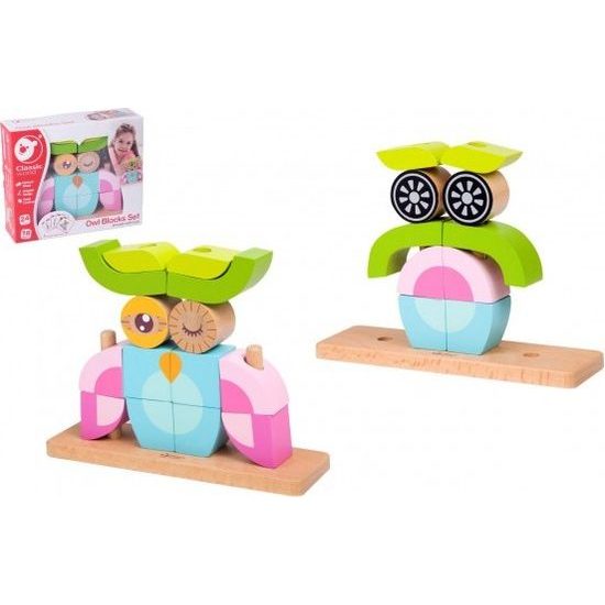 Dřevěná skládanka Sova 19ks