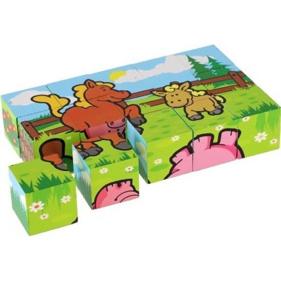 Dřevěné kostky - Moje první zvířátka 15ks