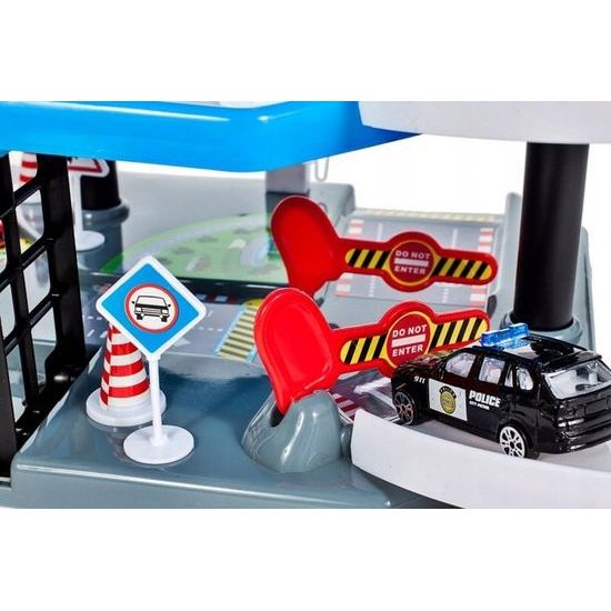 Parkovací garáž se 4 autíčky, helikoptérou a výtahem City Police