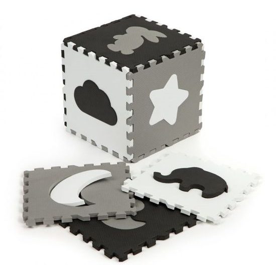 Ecotoys XXL pěnová puzzle hrací deka Happy Gray