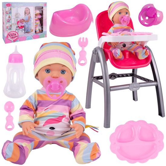 Panenka Sweet Doll 30 cm s jídelní židličkou a dalším příslušenstvím