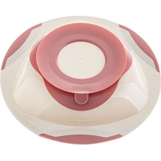 Talířek s přísavkou růžovo-bílá