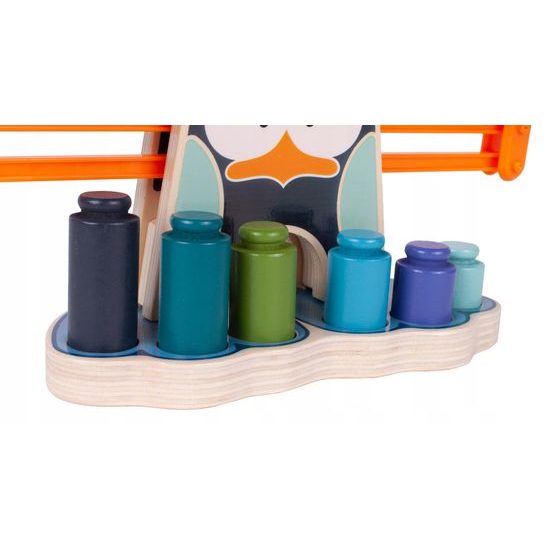 Dřevěná naučná váha pro děti Penguin Balance