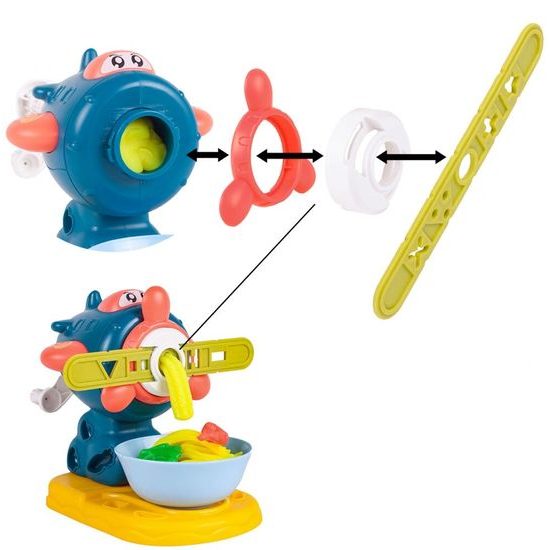 Modelovací plastelína s mlýnkem a příslušenstvím 4 barvy Mills Doh - modrá