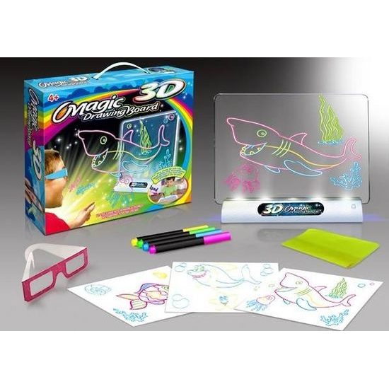 Kreslící LED tabulka s 3D brýlemi Drawing Board