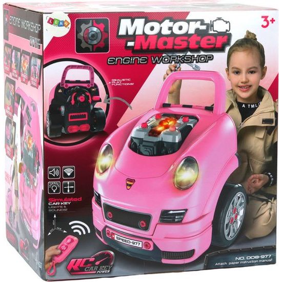 Dětská sada pro automechanika- dílna růžová