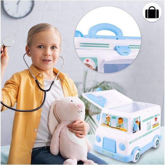 Rozkládací sanitka pro panenku s příslušenstvím Ambulance Car