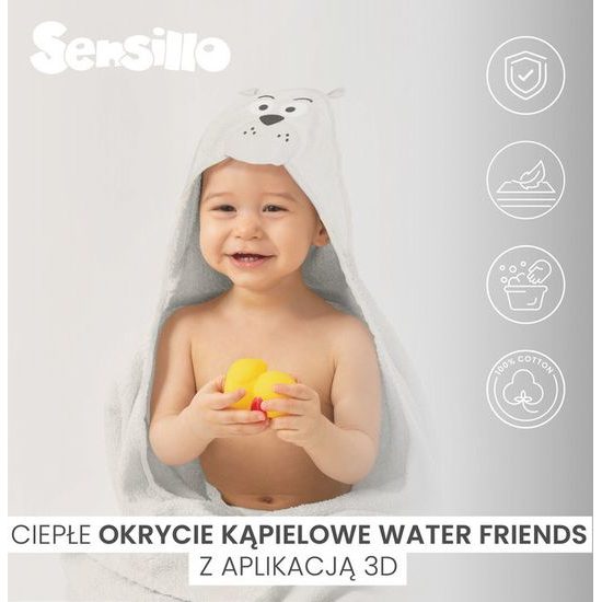 Dětská osuška Sensillo Water Friends 100x100 cm BLUE