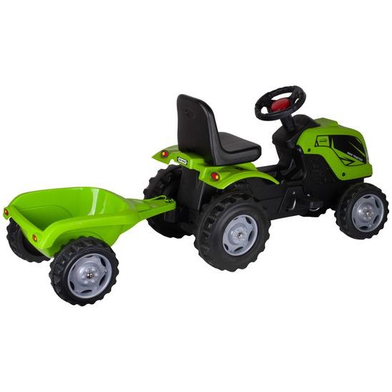 Dětský šlapací traktor s vlečkou Max zelený