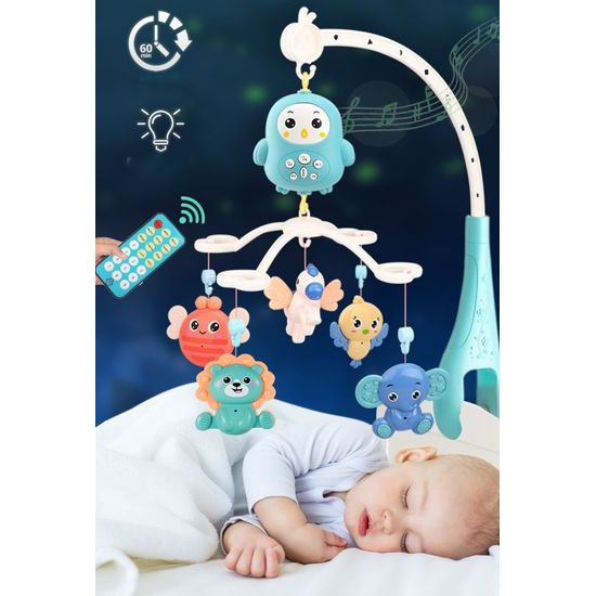 Kolotoč nad postýlku s melodiemi a dálkovým ovládáním Tučnáček