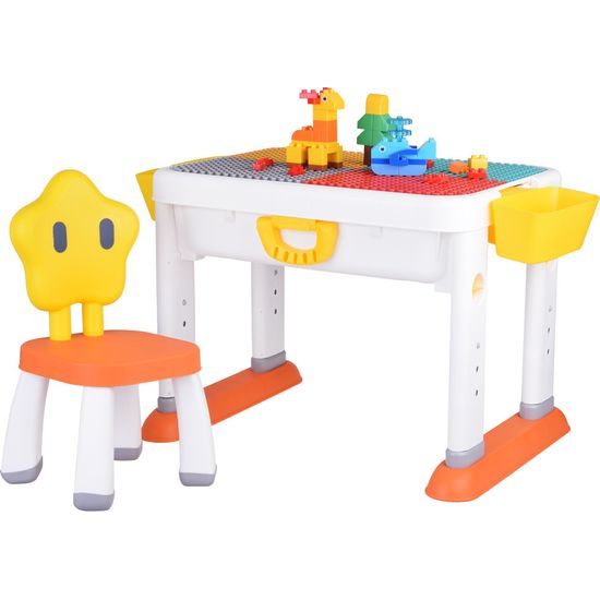 Nastavitelný stůl 3v1 oboustranná deska a podložka pro stavebnice