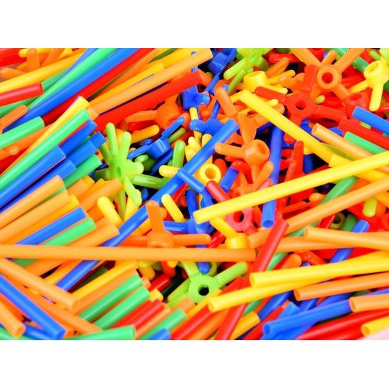 Kreativní stavebnice ze slámek Mini Straws Blocks 1000 dílků