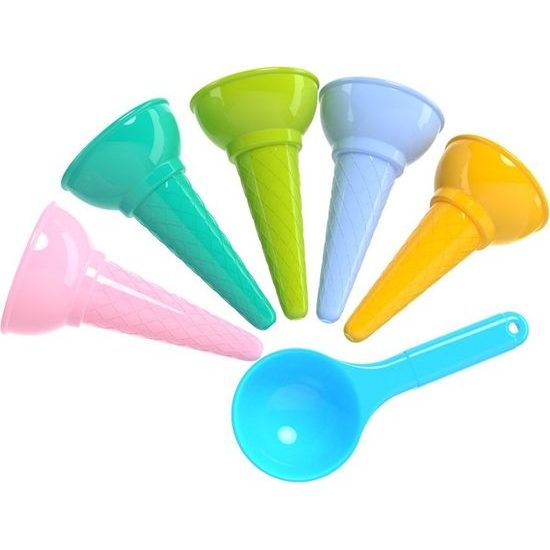 Formičky a lžíce na zmrzlinu do písku