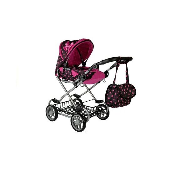 Alice kočárek pro panenky kombinovaný 9346W černá