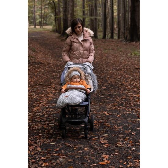 Sensillo Zimní fusak do kočárku Olaf černý rozety