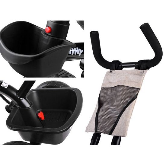 VYZKOUŠENO Dětská tříkolka Tiny Bike s otočným sedadlem 3v1 béžová