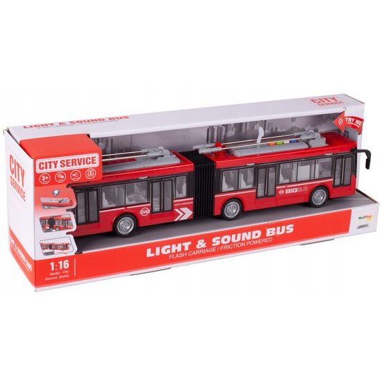 Dětský trolejbus se světlem a zvuky City Bus 1:16