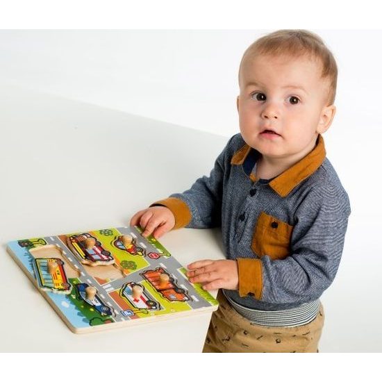 Dřevěná Vkládačka Moje první auta 6ks