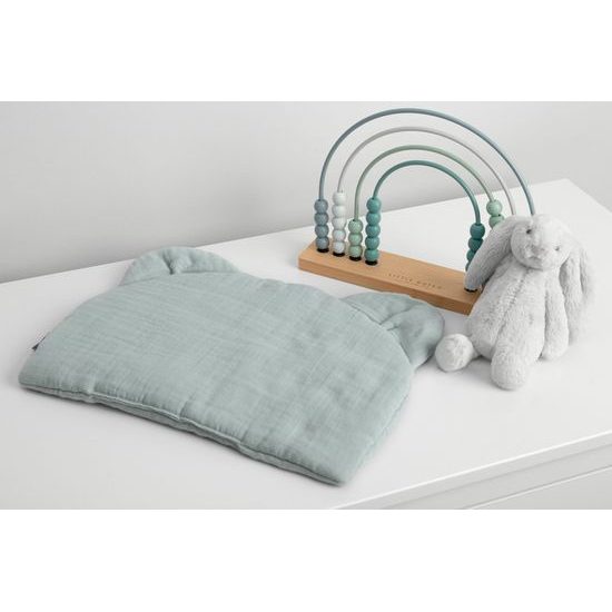 Mušelínová poduška do kočárku grafitová