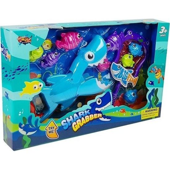 Sada rybiček se žralokem a síťkou do vany