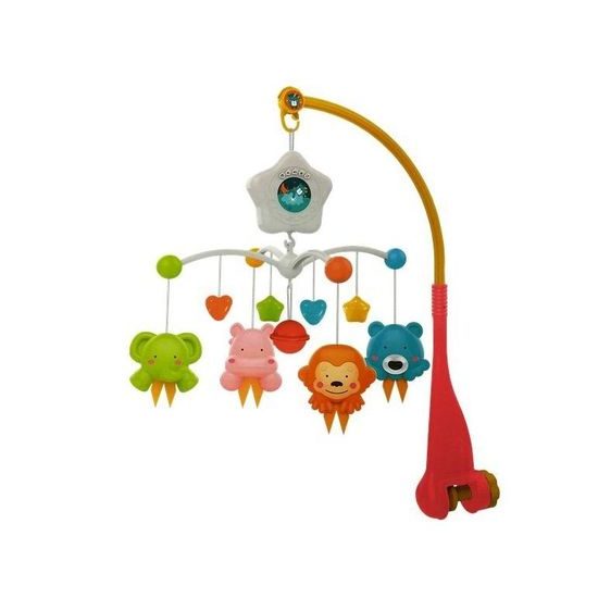 Haunger kolotoč nad postieľku s projektorom Space Travel - oranžový