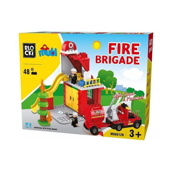 Blocki Mubi stavebnice Hasičská stanice se světlem a zvukem 48 dílů