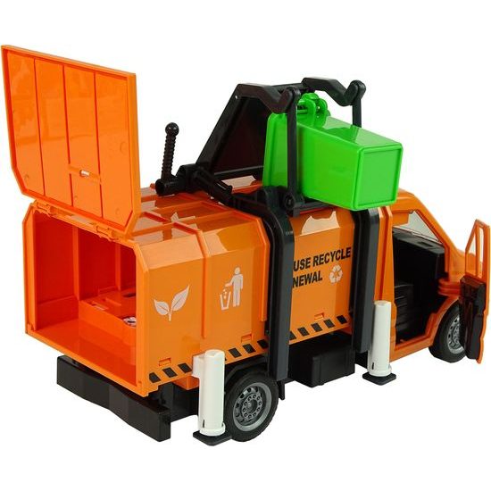 Popelářský vůz na setrvačník oranžový