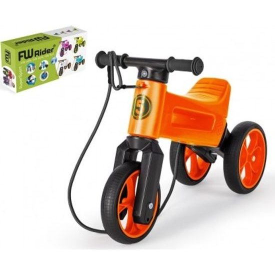 Odrážedlo FUNNY WHEELS Rider SuperSport oranž. 2v1+popruh