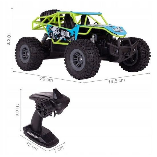 Terénní auto na dálkové ovládání Mountain Champion 1:18 modro-zelené
