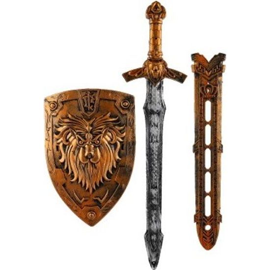 Meč se štítem a pouzdrem