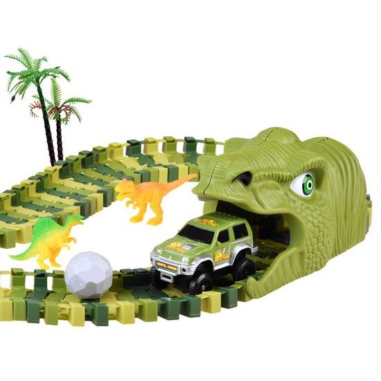 Autodráha s autíčkem na baterie a dinosaury 168 dílků Dino Track