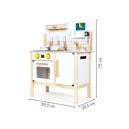 Ecotoys dětská dřevěná kuchyňka se zvuky a LED efekty Horney Chef