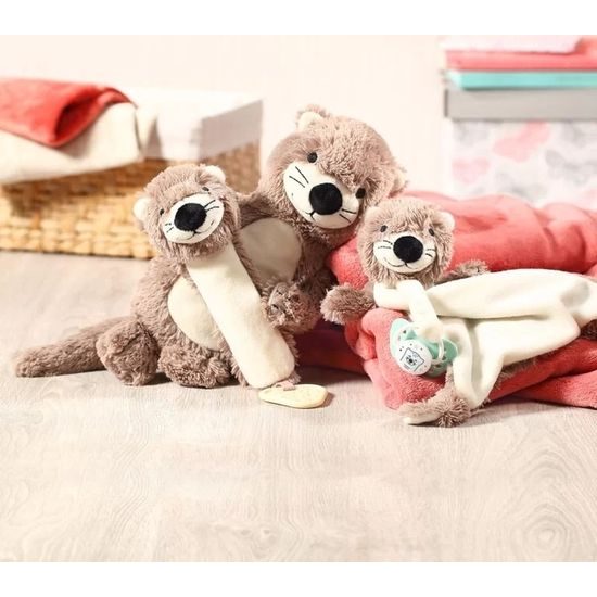 BabyOno Plyšová hračka s chrastítkem Otter Maggie Vydra, béžovo-hnědá