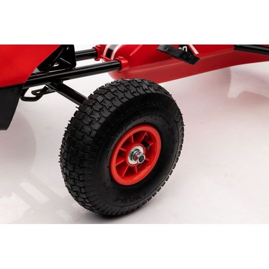 Dětská šlapací motokára s nafukovacími koly Formule 208 - červená