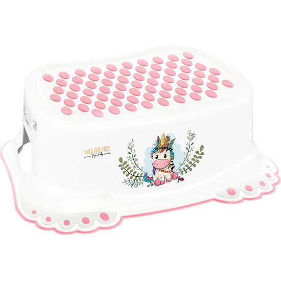 Dětské protiskluzové stupátko do koupelny Wild & Free jednorožec bílé