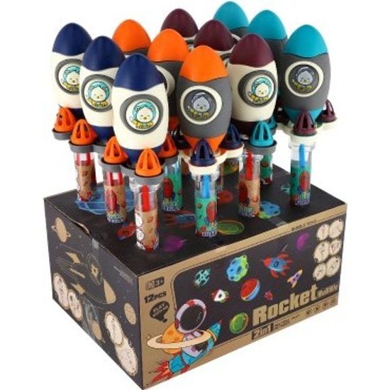 Bublifuk trubice raketa vesmír - mix 4 barvy