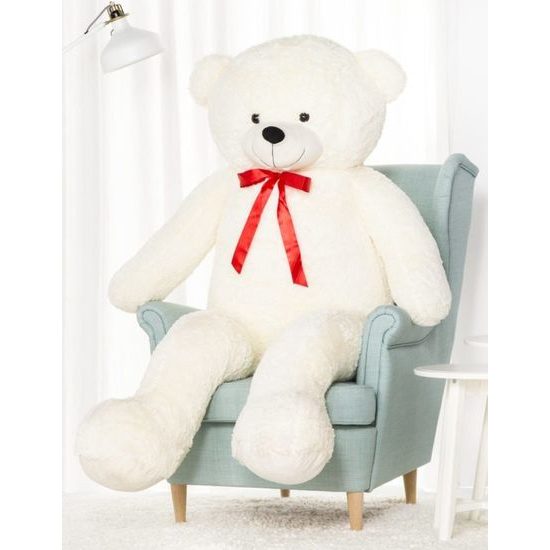 Plyšový medvěd Hugo 160 cm bílý