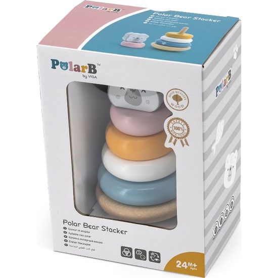 Dřevěná skládací pyramida pro nejmenší Viga Medvěd