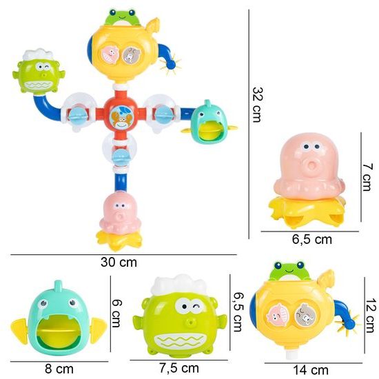 Haunger hračka do vany se zvířátky a kolovrátkem pro děti Water Tubs