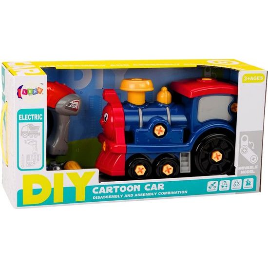 Lokomotiva k sestavení DIY, námořnická modrá