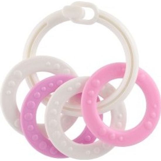Kroužky se 4 tvary - srdíčka, kolečka - mix barev