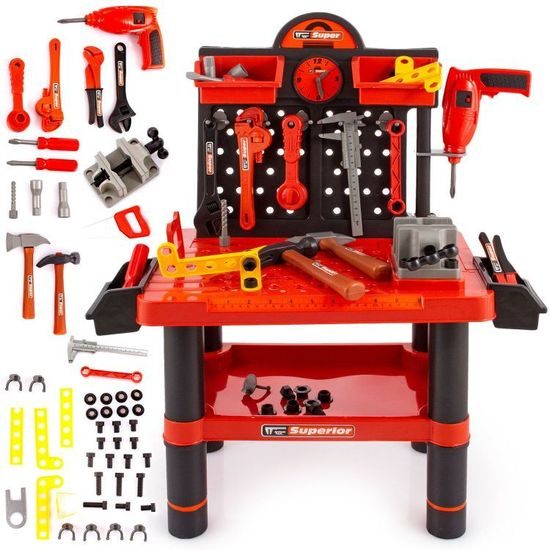 Ecotoys dětská pracovní dílnas s vrtačkou na baterie Superior