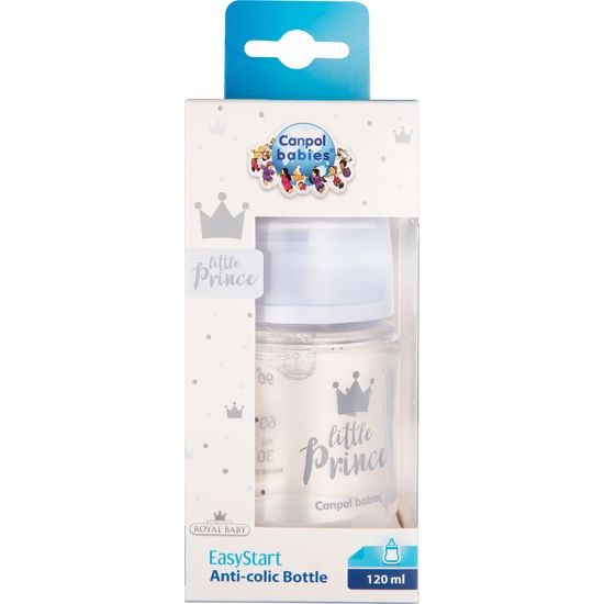 CANPOL 35/233 Široká antikoliková láhev 120ml Easy Start Royal blue