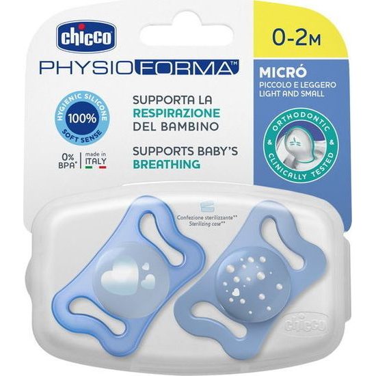 Physio Micro Silikonový dudlík - modrý 2ks