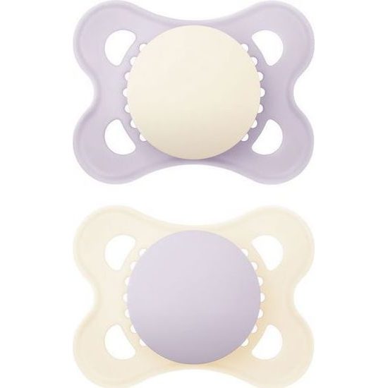 Sada Ortodontických dudlíků pro holčičku růžová/žlutá 0-6m